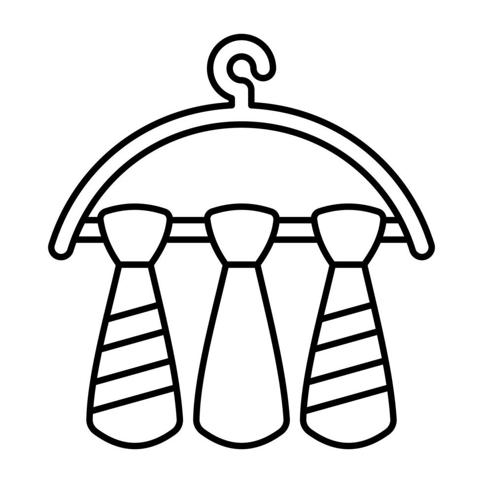 Editable design icon of tie hanger vector