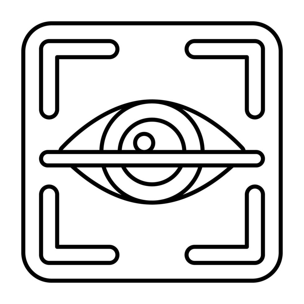 A colored design icon of iris recognition vector