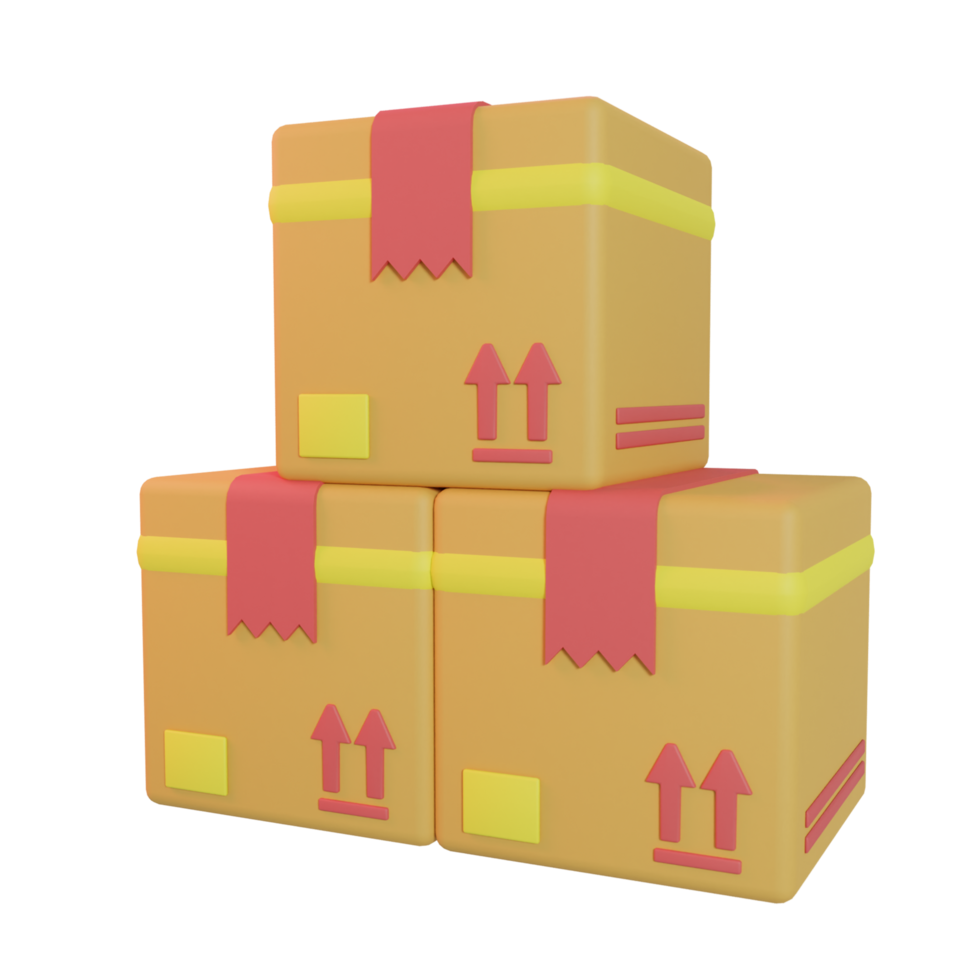 Stack Delivery box, Parcel, and Packaging Box 3d icon png