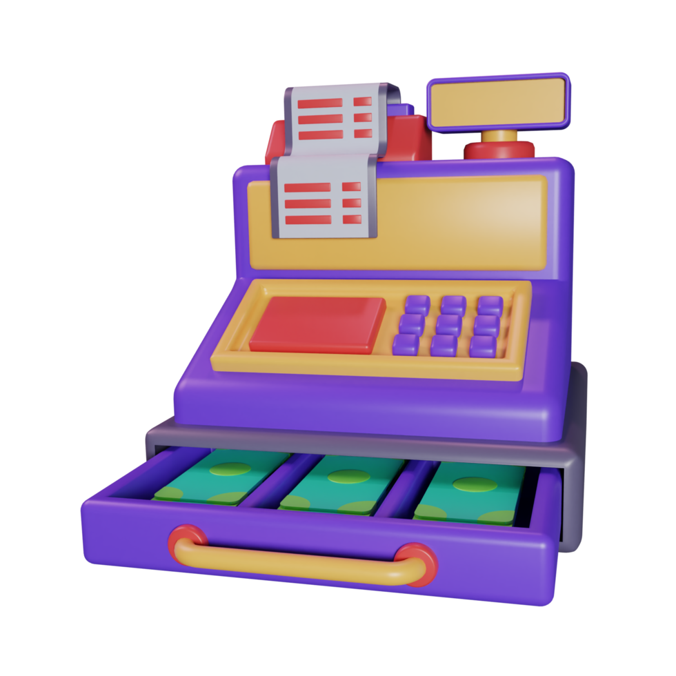 Kassa machine 3d icoon png