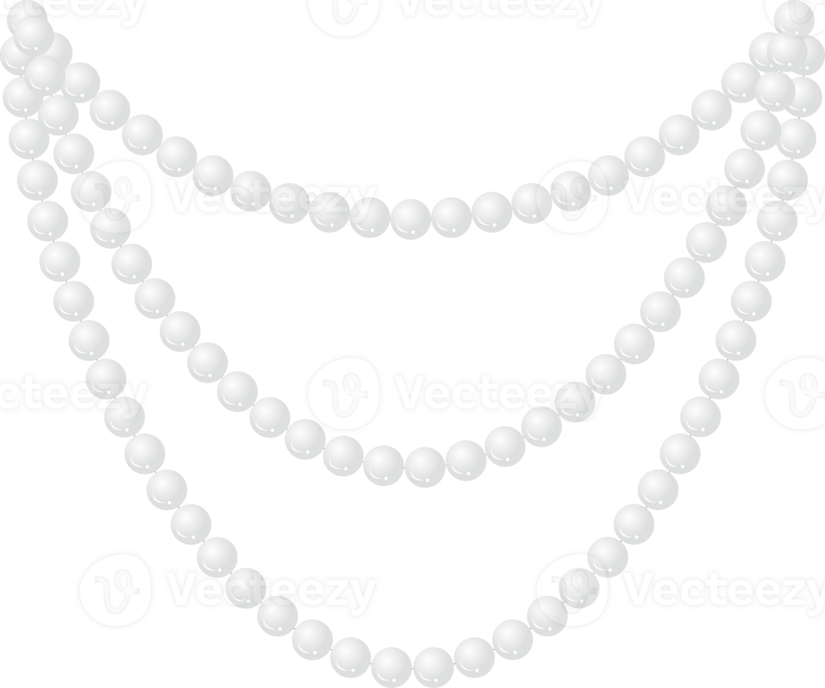 blanc perle Collier png