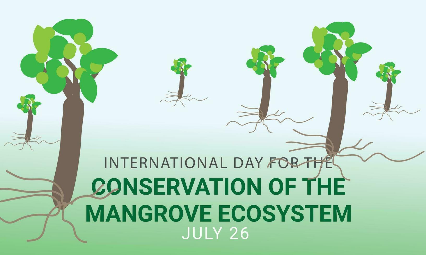 international day for the conservation of the mangrove ecosystem. background, banner, card, poster, template. Vector illustration.