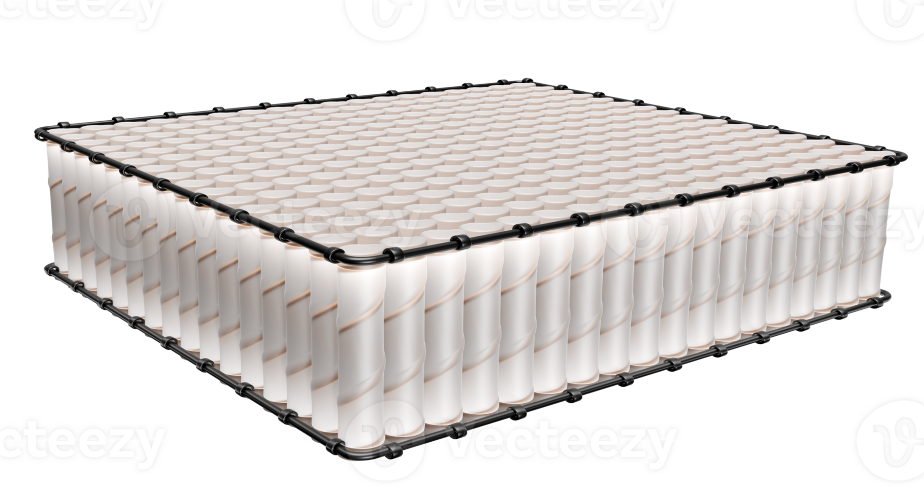 pocket springs for structure mattress isolated. 3d render illustration png