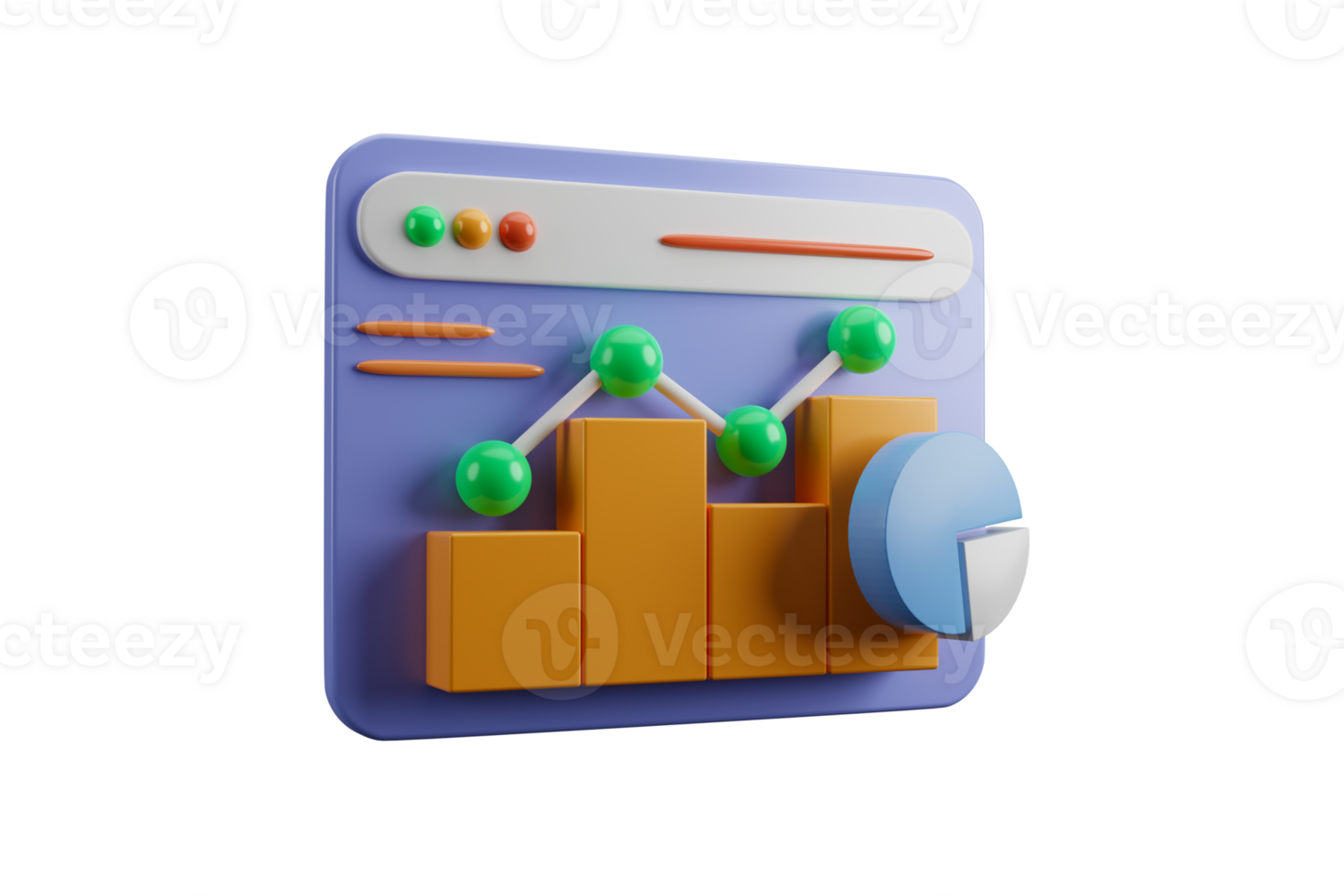 negocio gráfico tarta interfaz icono 3d hacer concepto para analizar y rentable márketing reporte png