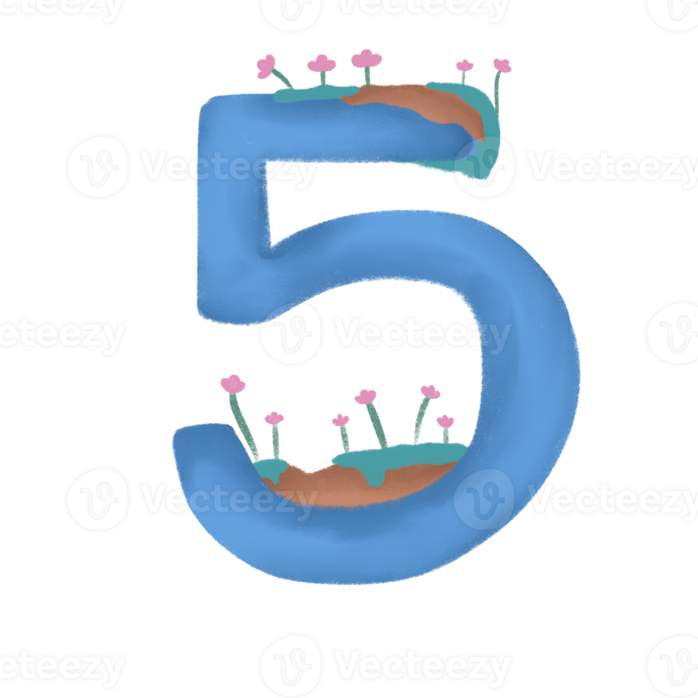 flower number cute and beautiful png