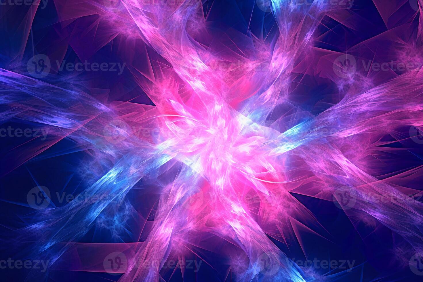 Lazer light fractals, pink and blue. photo