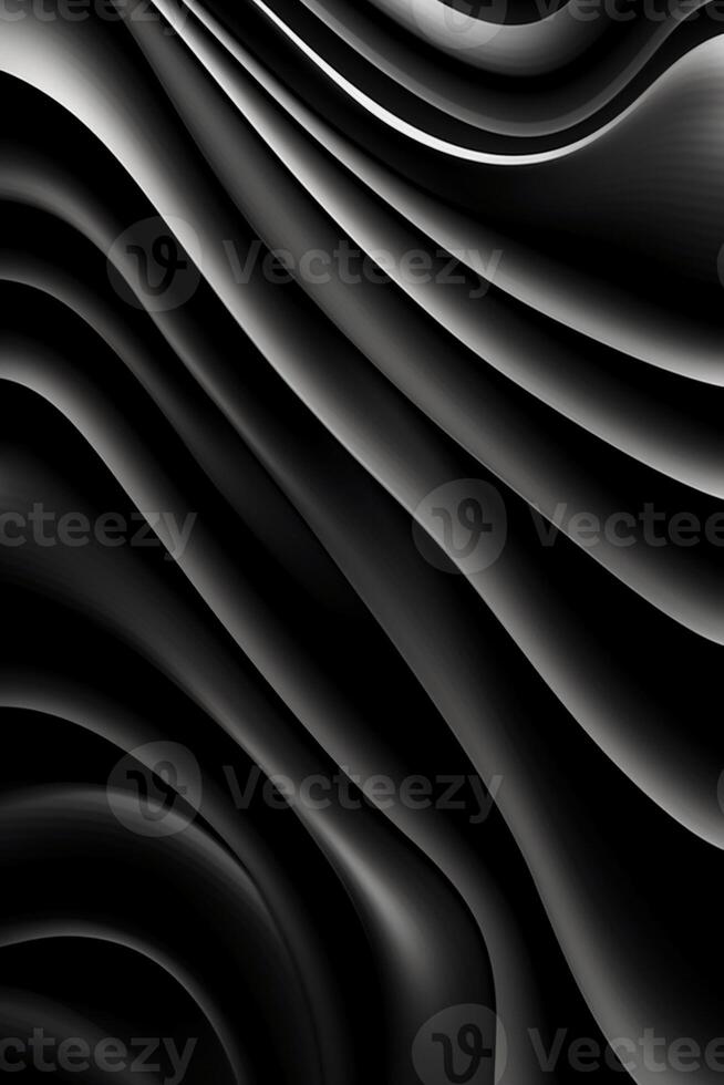 ondulado negro metálico 3d antecedentes. ai generativo foto