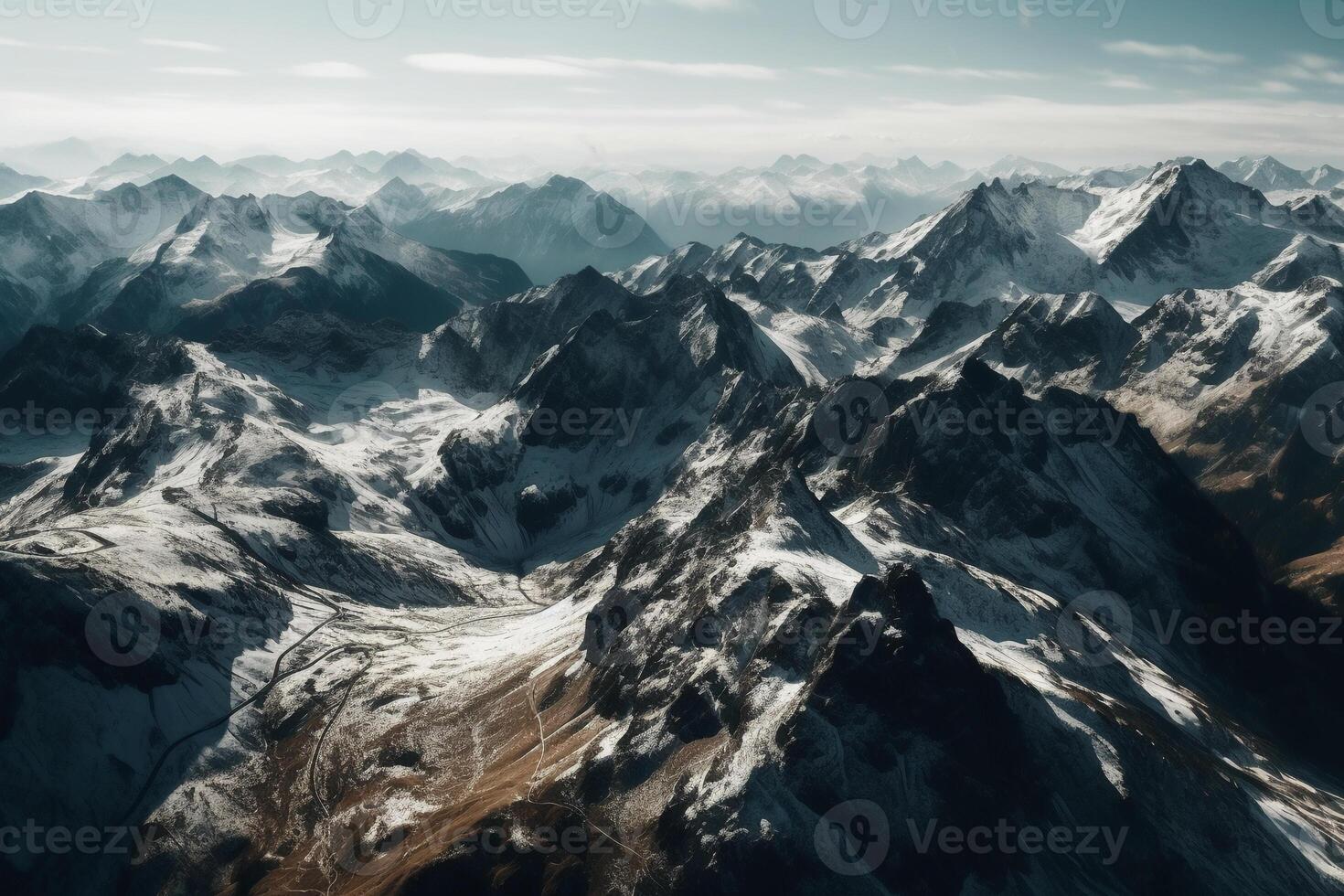 aéreo Disparo de hermosa suizo Alpes. ai generativo foto