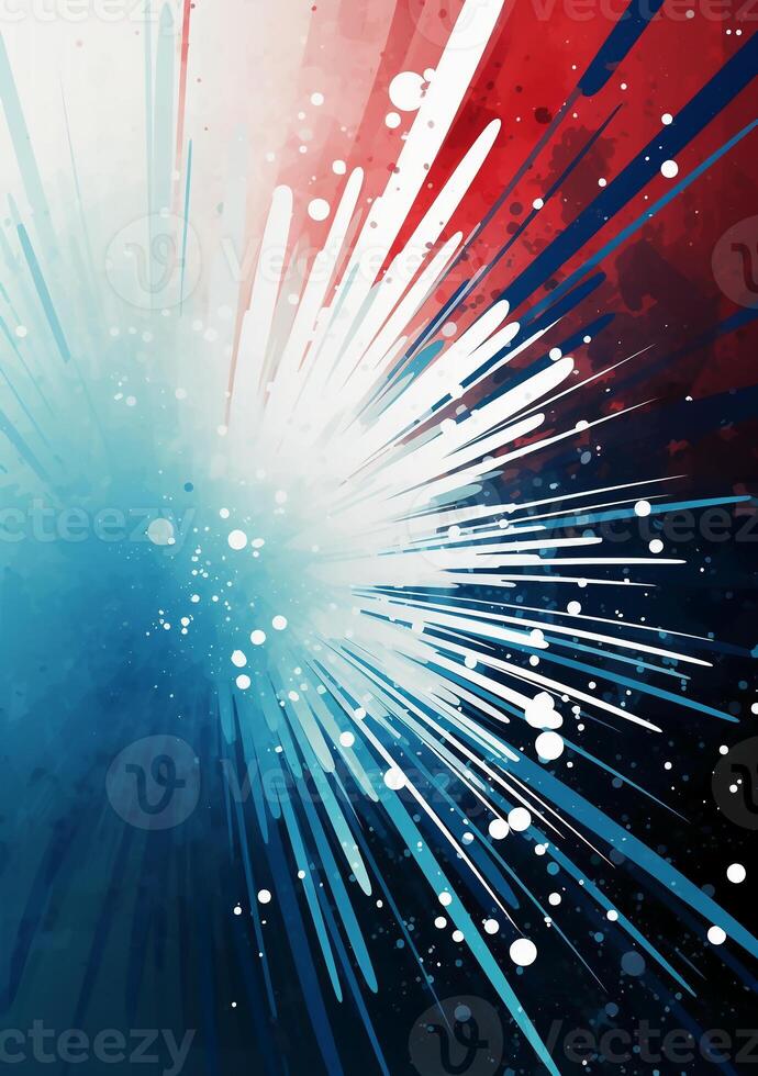 Blue, red, white, firework, Independence Day Abstract Poster background, copyspace. photo