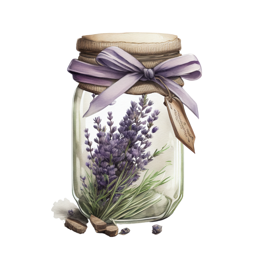 Watercolor Lavender Cottagecore Clipart png