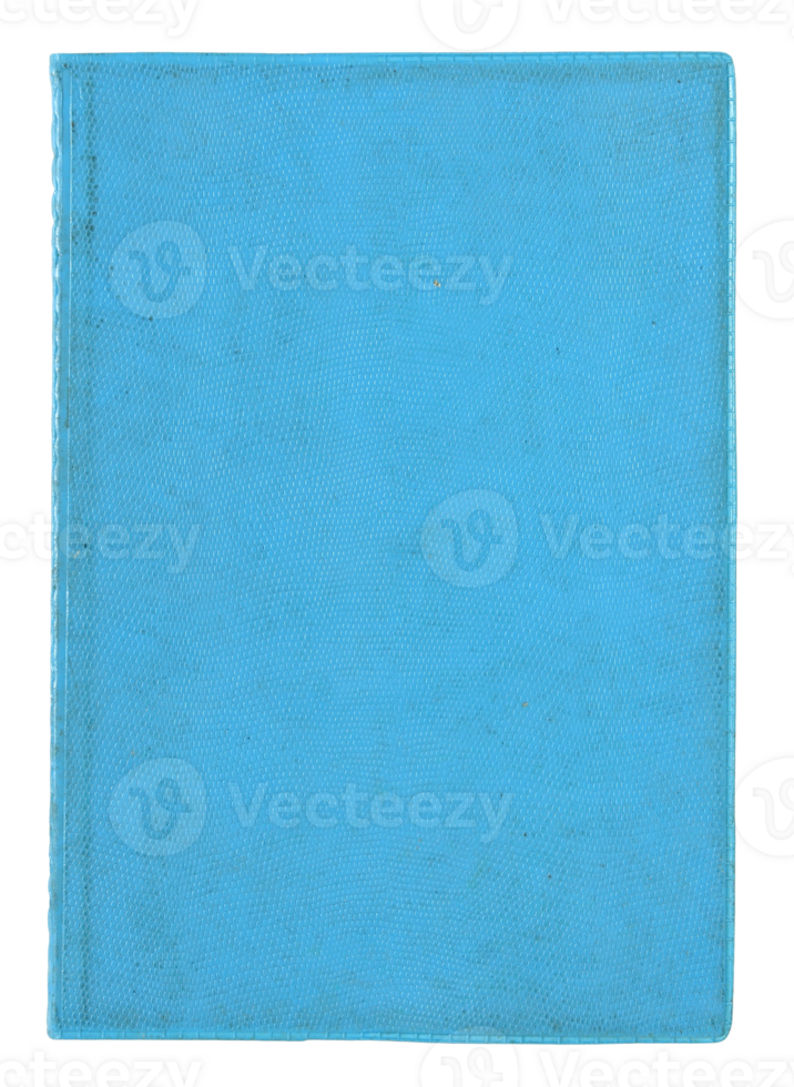 blue leather notebook isolated with clipping path for mockup png