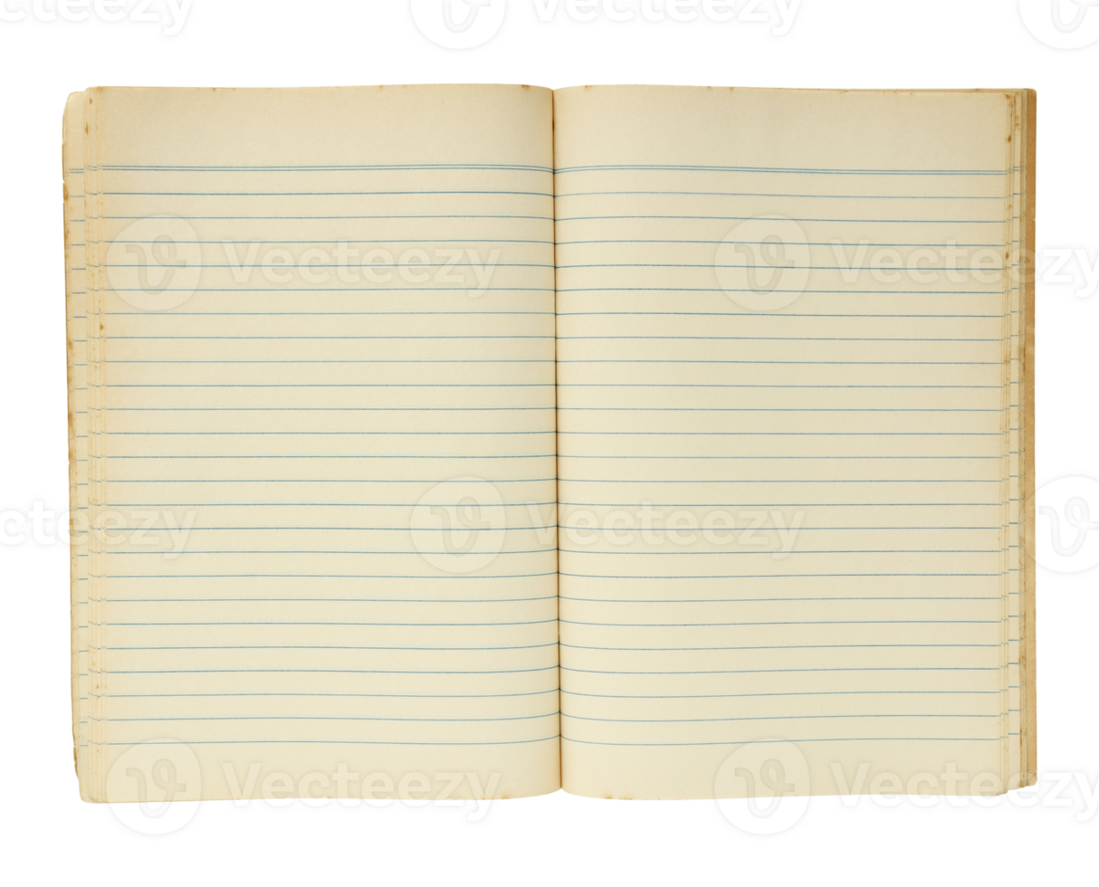 Old book open isolated with clipping path for mockup png