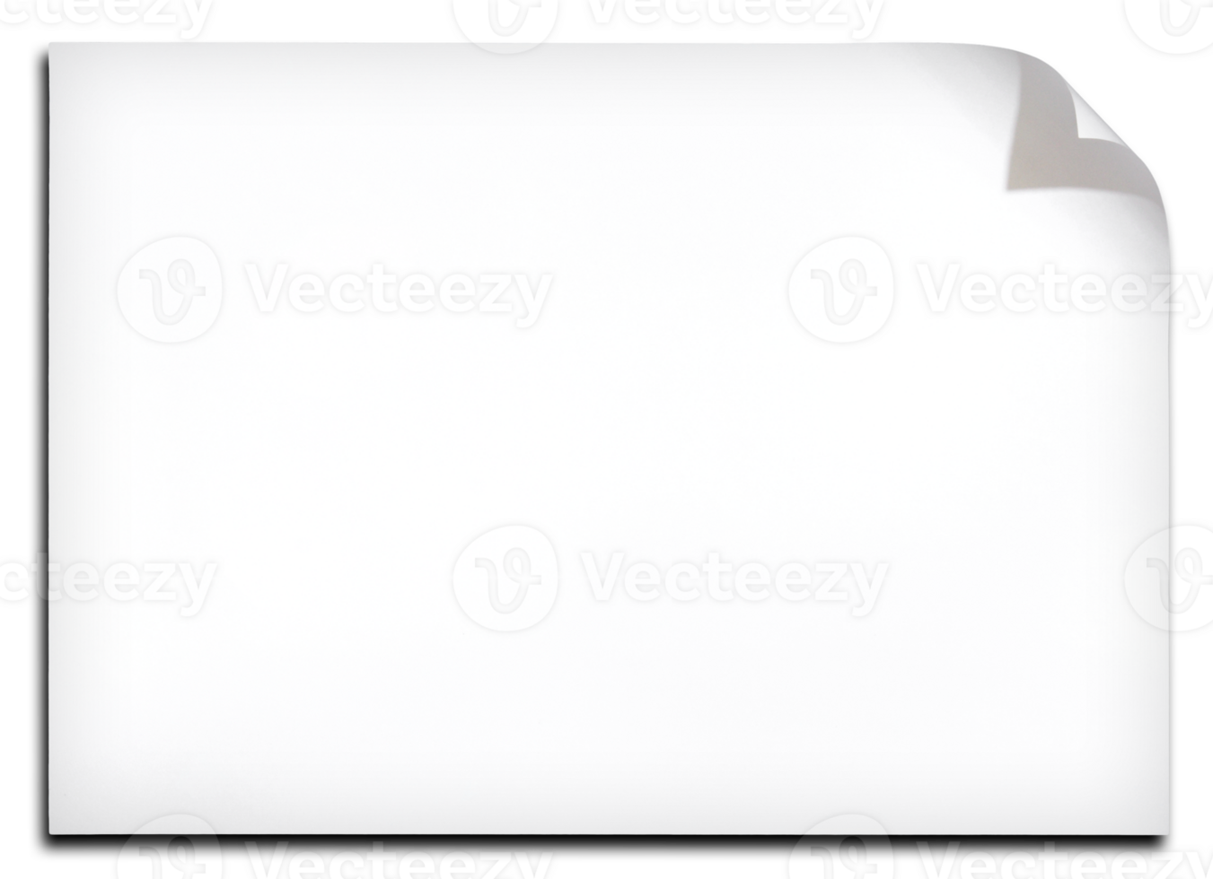 Blank white paper with corner curl isolated with clipping path for mockup png