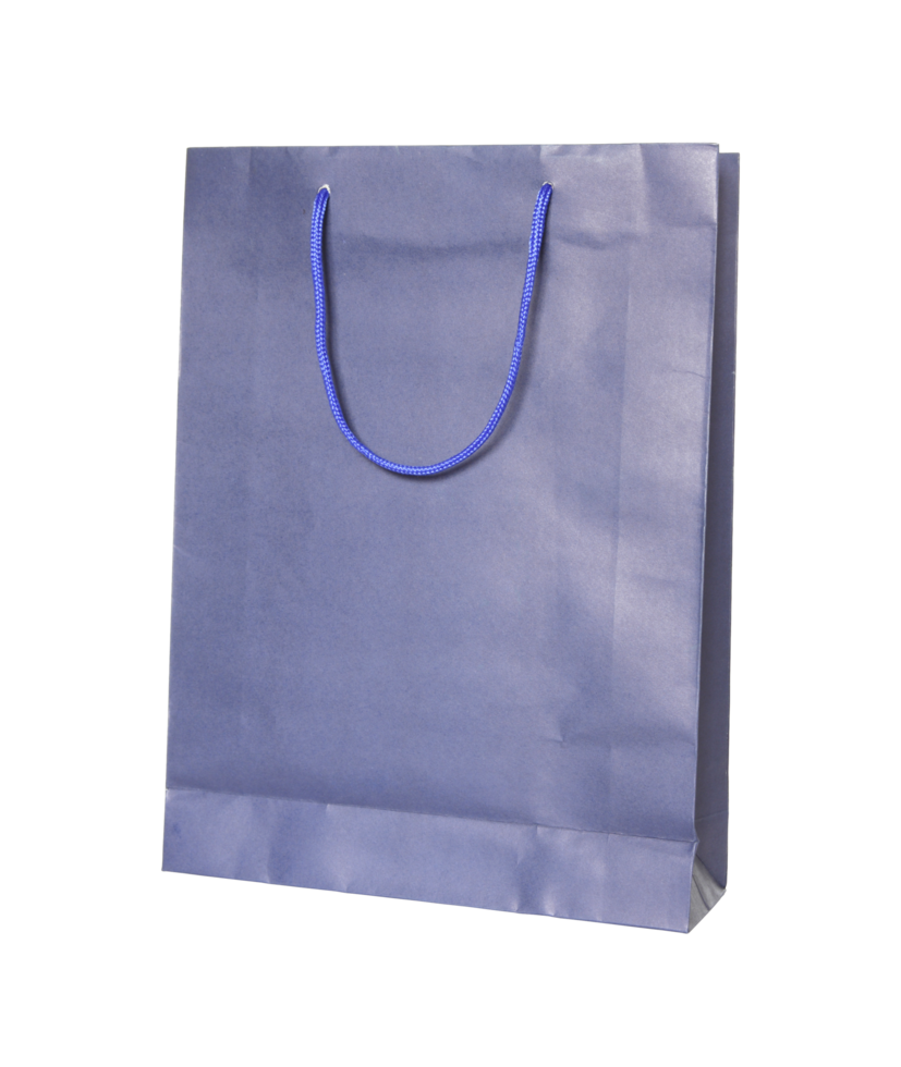 bolsa de compras azul aislada con ruta de recorte para maqueta png