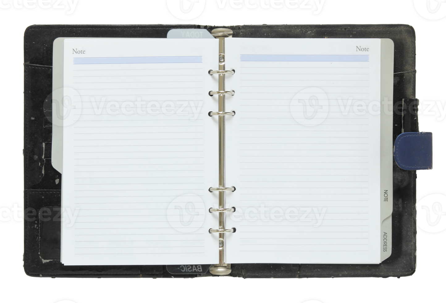 old notebook open isolated with clipping path for mockup png