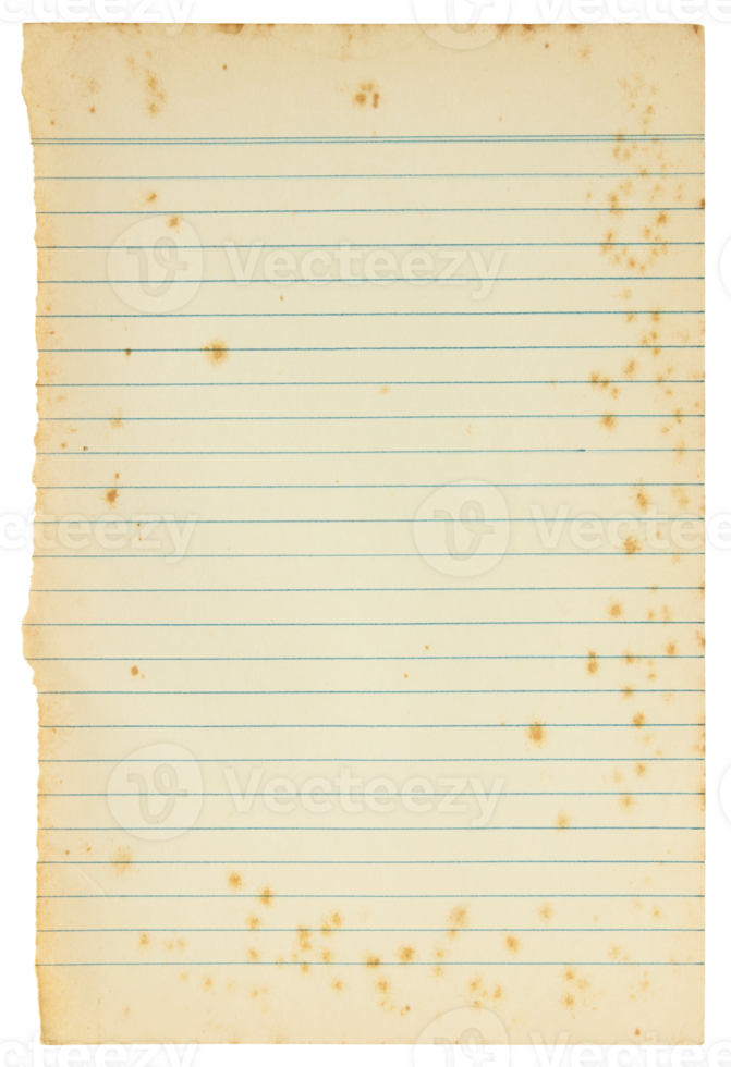 old paper sheet isolated with clipping path for mockup png