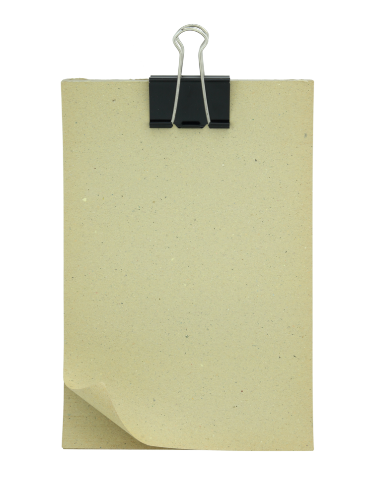 Blank paper clipboard isolated with clipping path for mockup png