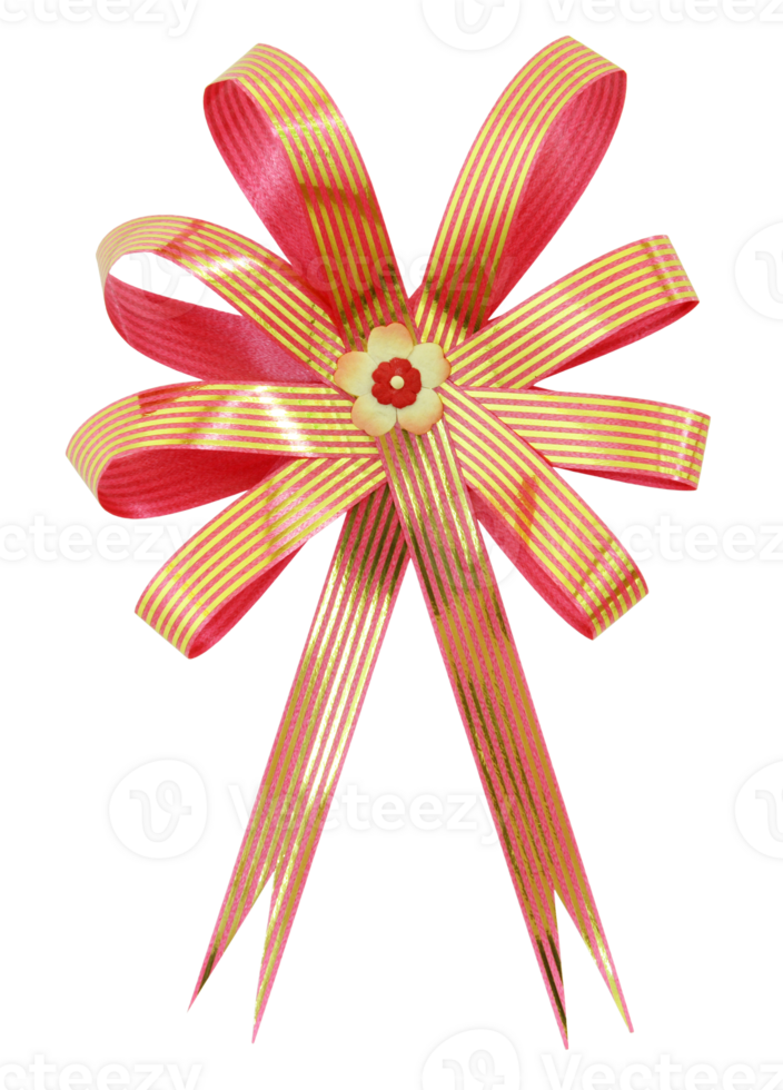 gift ribbon and bow Isolated with clipping path for mockup png