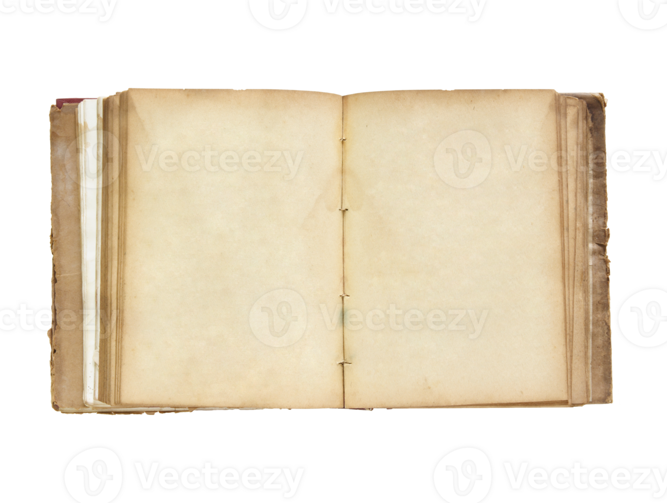 Old book open isolated with clipping path for mockup png