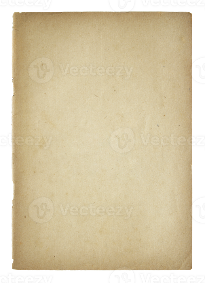 old paper sheet isolated with clipping path for mockup png