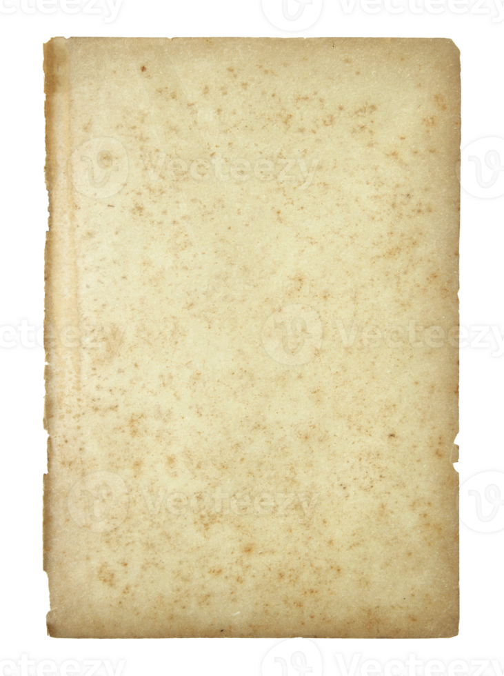 old paper sheet isolated with clipping path for mockup png