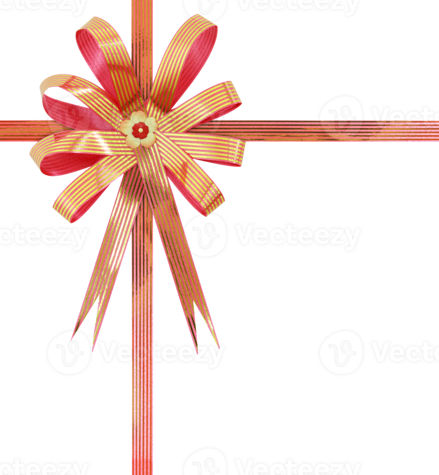 gift ribbon and bow Isolated with clipping path for mockup png