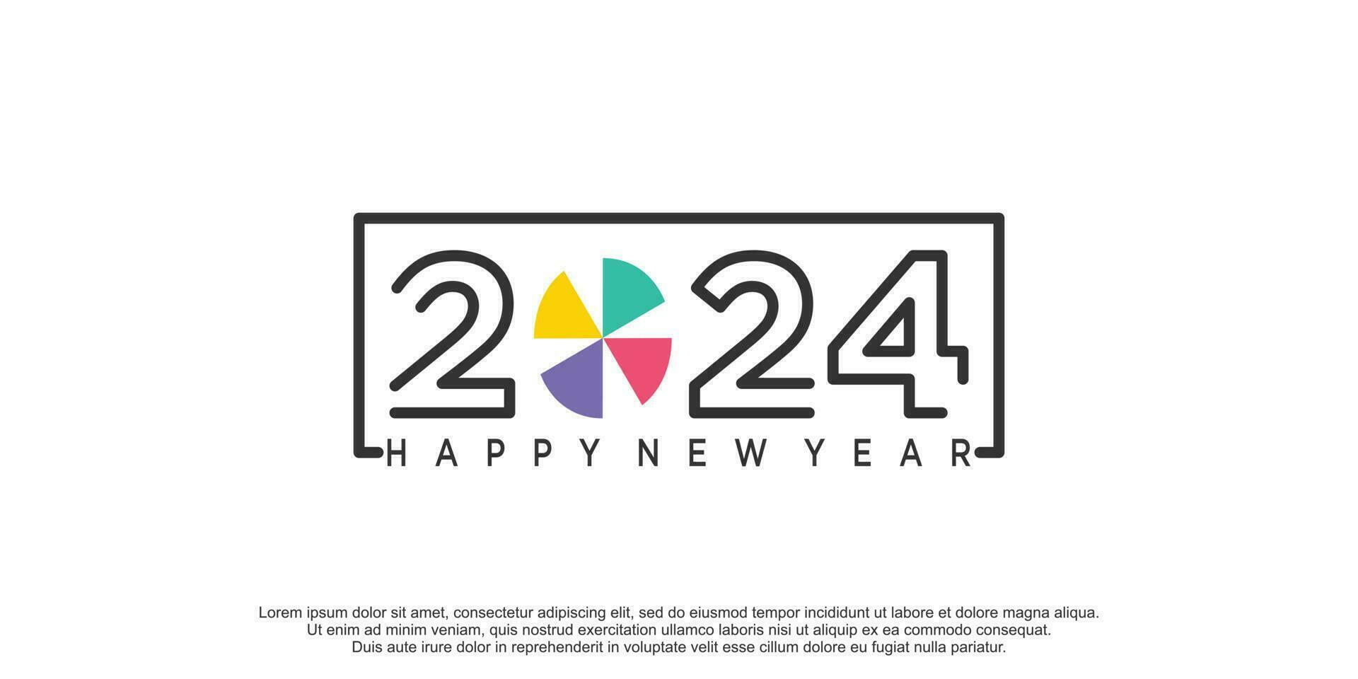 2024 logo design vector with creative unique style premium vector