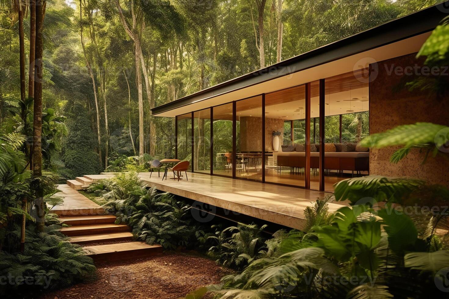 photo of a tropical modern house.