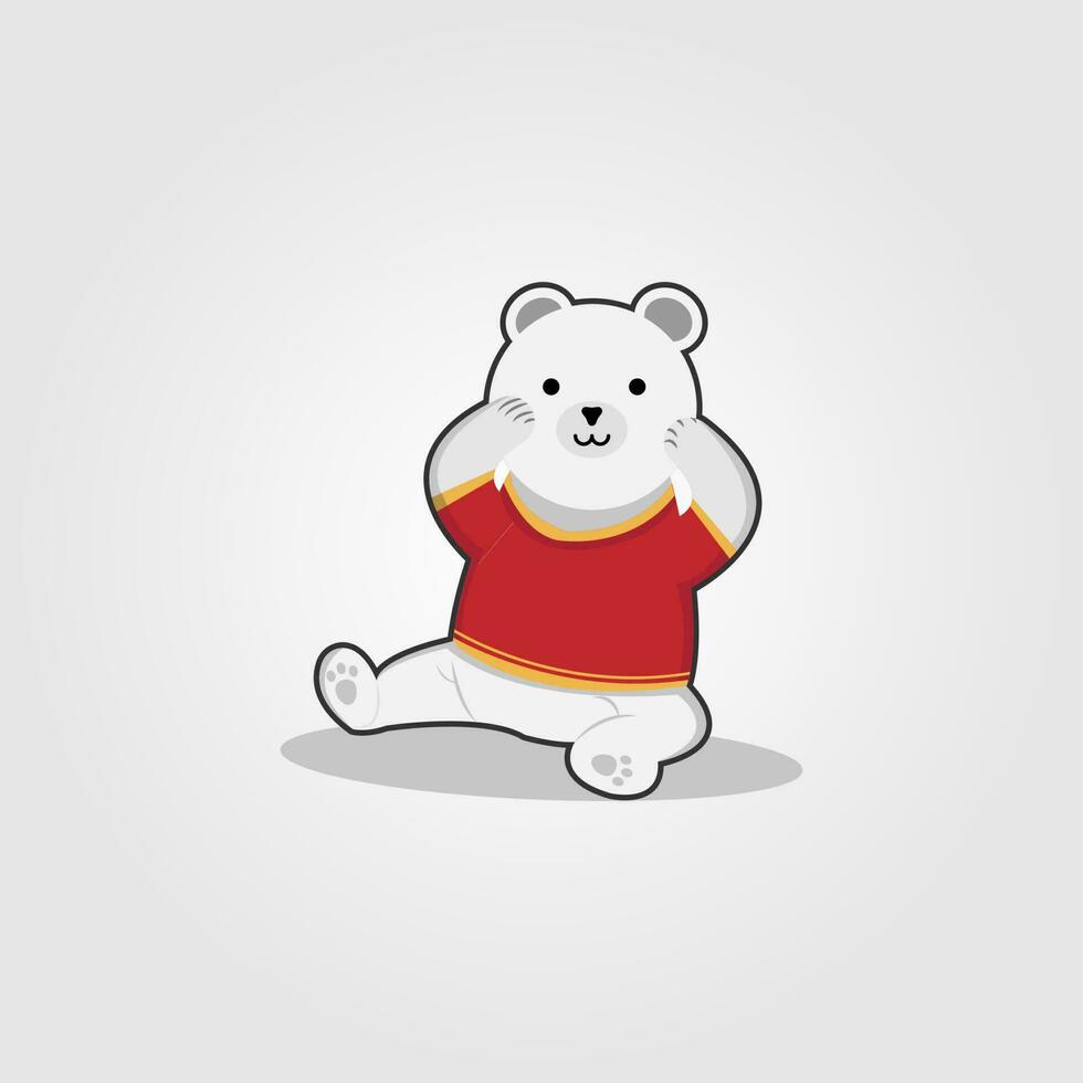 Cute Polar Bear Character Vector Design