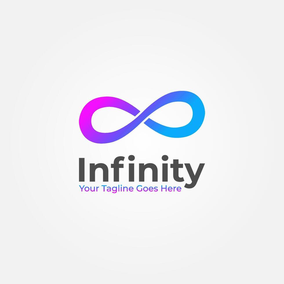 Infinity Logo Vector Design With Purple Blue Gradation