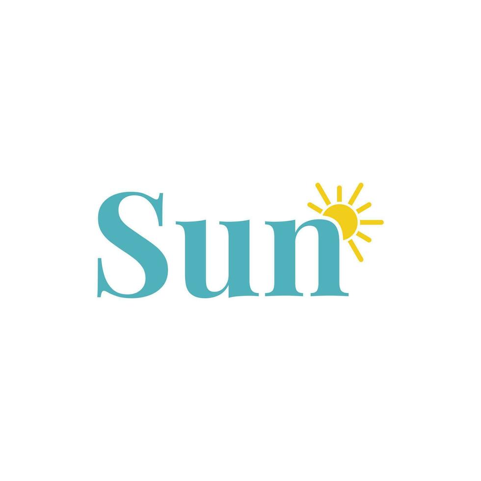 Lettering Sun Logo Graphic Vector Design with Accented Sun icon