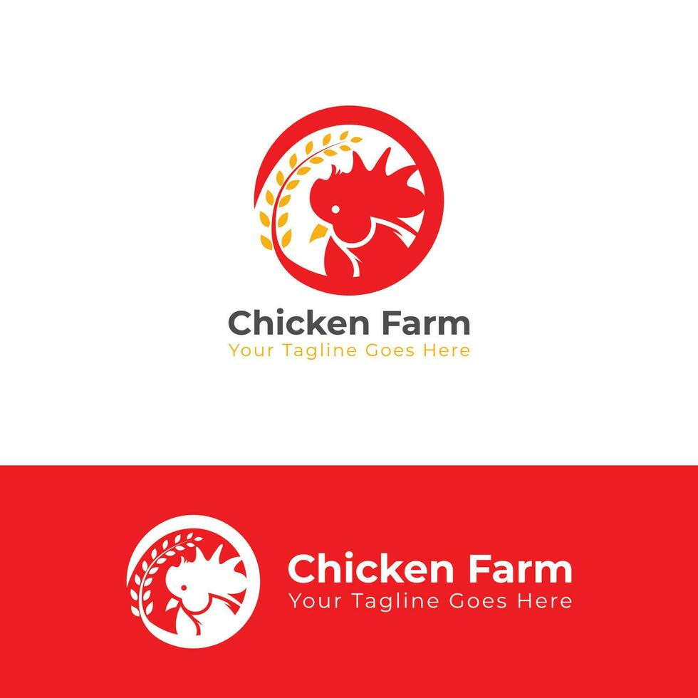 Chicken Farm Logo Vector Design, Chicken logo, Suitable for your livestock and food business