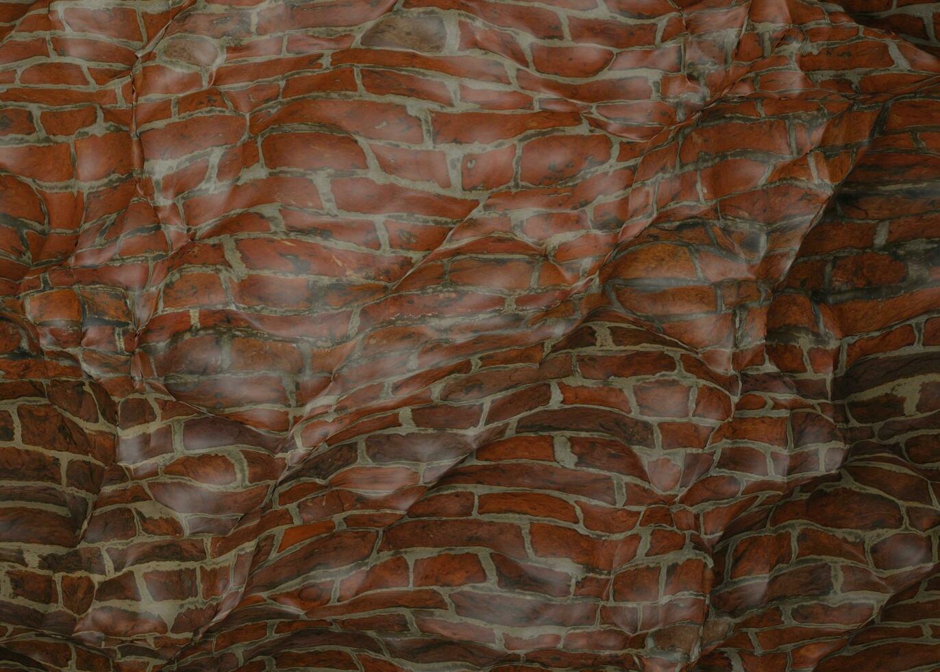 3d red brick with fabric texture background photo