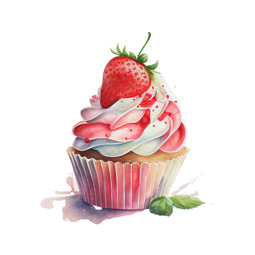 Watercolour Strawberries Clipart png