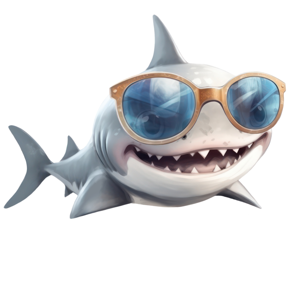 carino squalo clipart acquerello maglietta disegno, trasparente sfondo, ai generato png