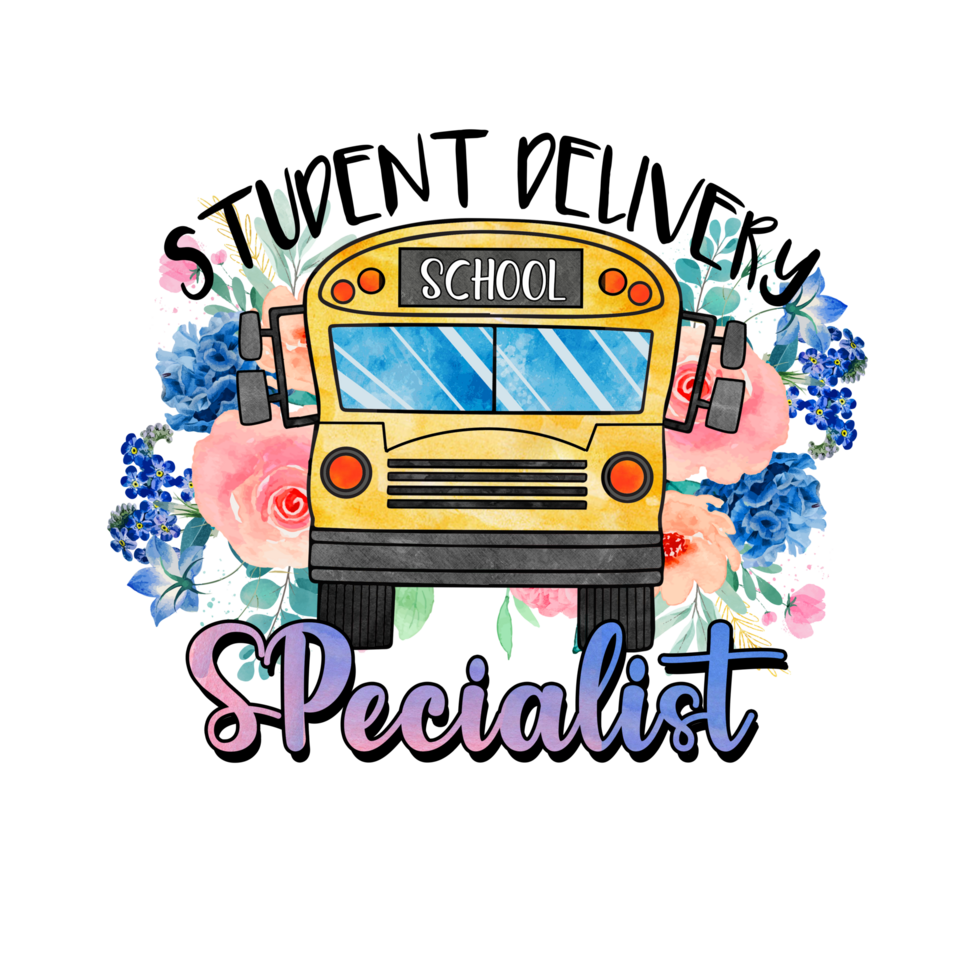 School Bus Driver quotes Sublimation t-shirt design, transparent background, png