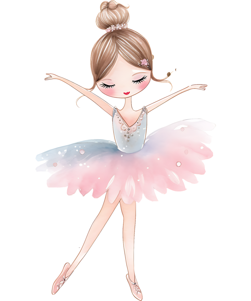 Cute little ballerina dancing pink background characters, pink tutus ...