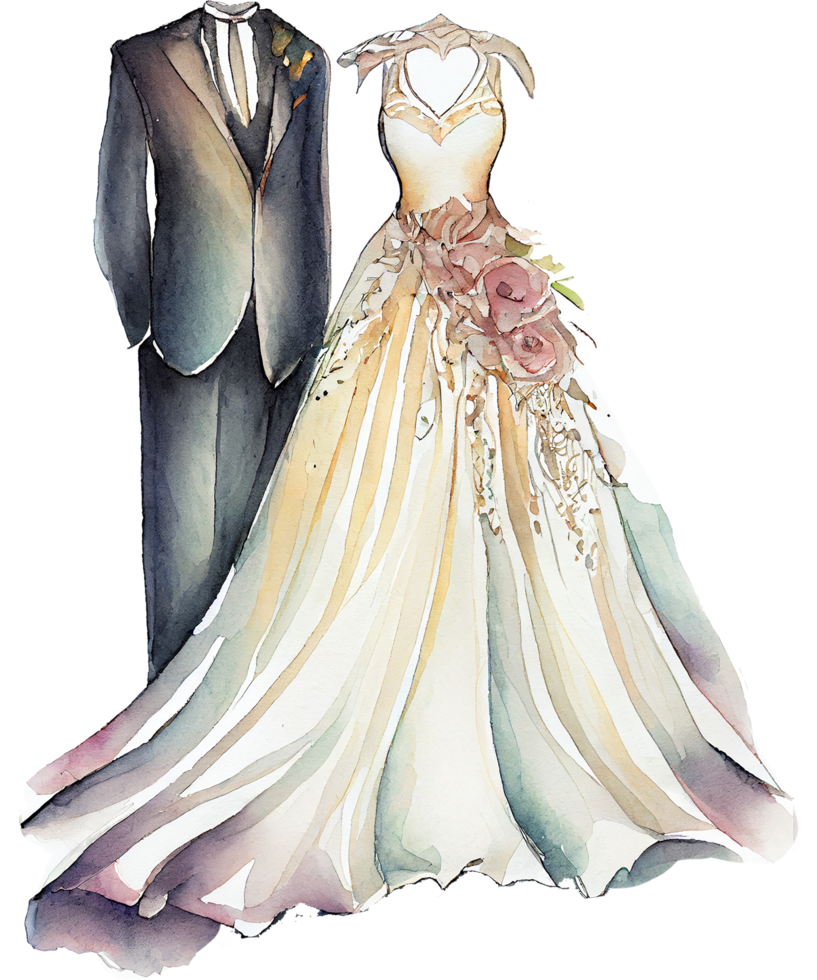 Wedding Collection watercolor t-shirt design, transparent background, png