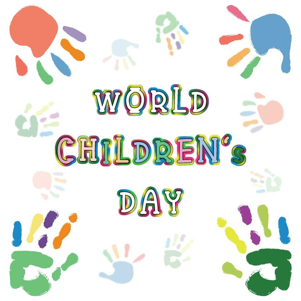 World Childrens Day text vector