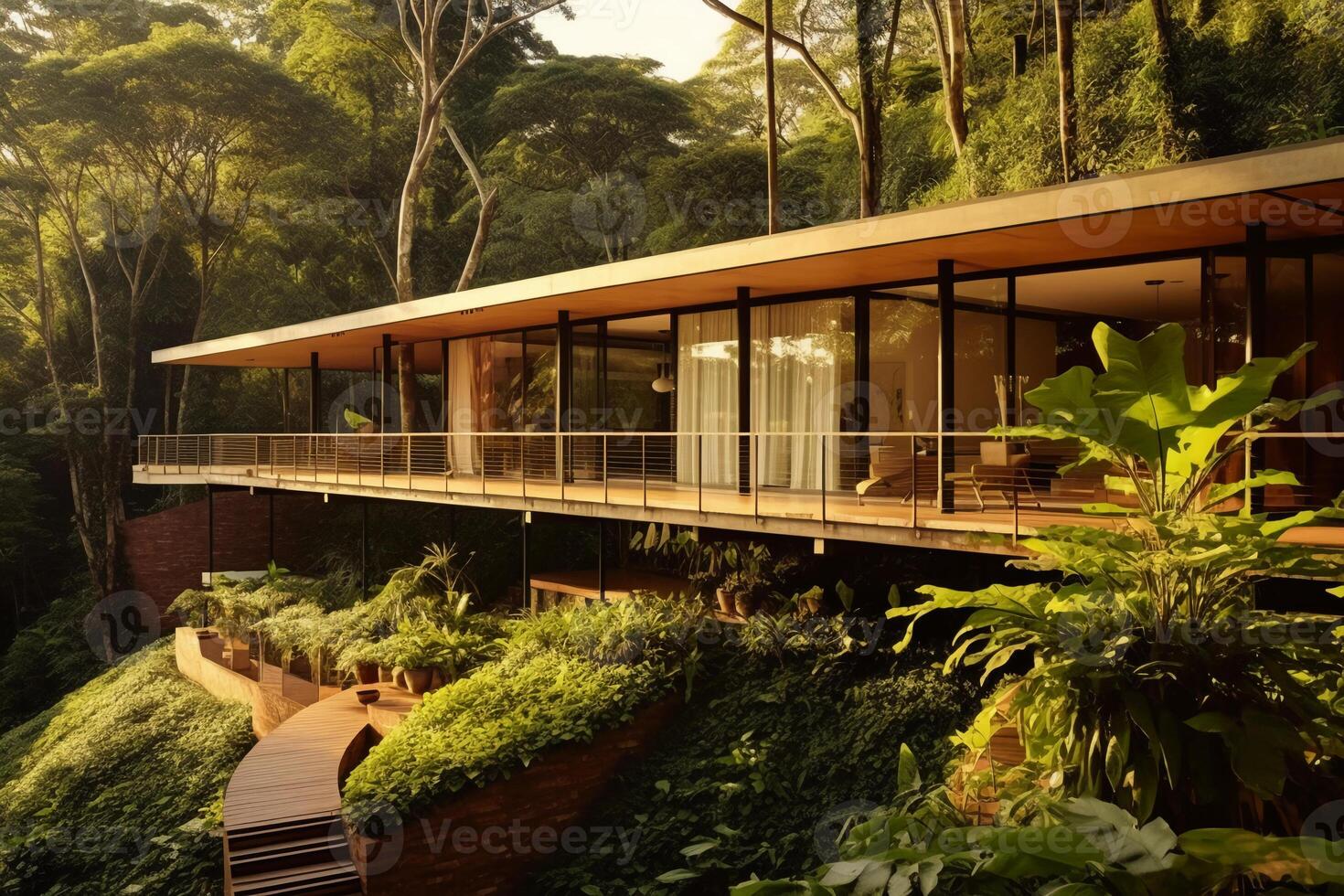 photo of a tropical modern house.