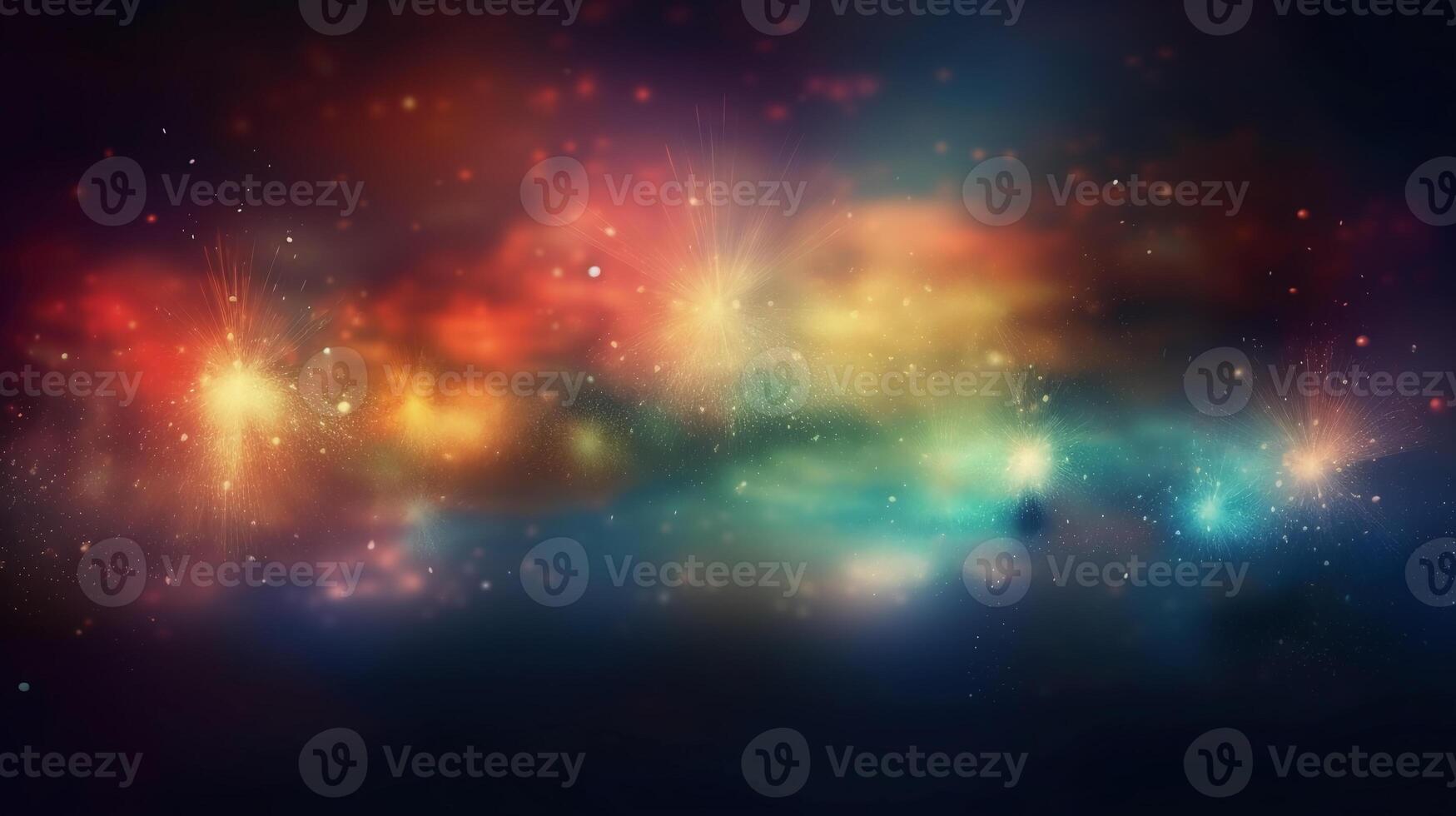 A blurred independense day, divine sky abstract background with bokeh glow, Illustration, photo