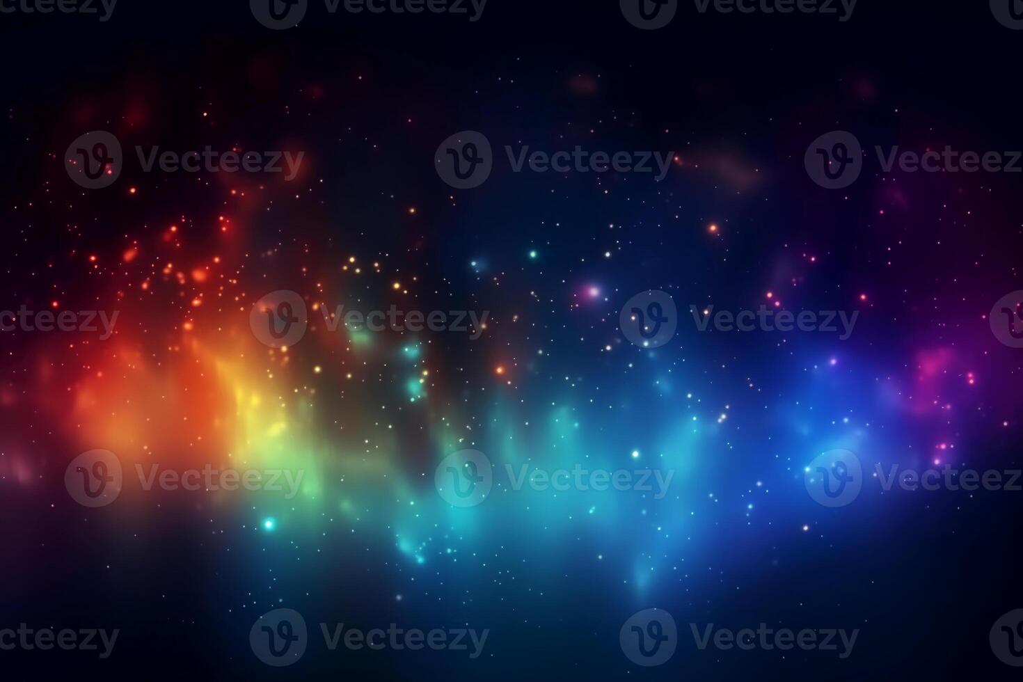 A blurred star light, aurora sky abstract background with bokeh glow, Illustration. photo