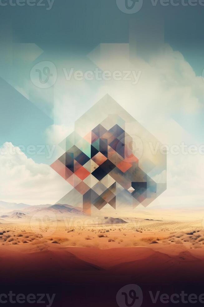 illustration of a desert abstract tech. photo