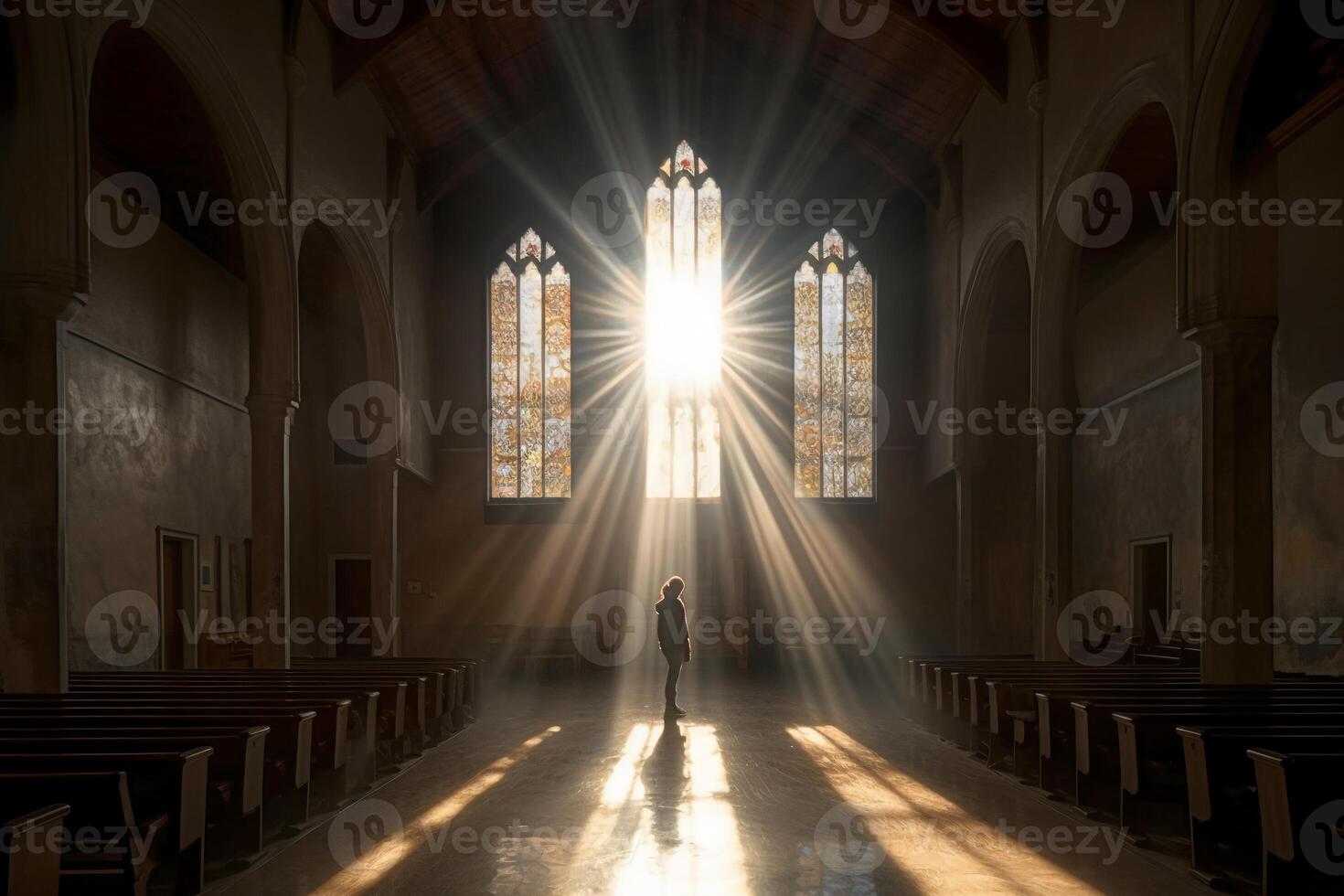 The holy light in space. photo
