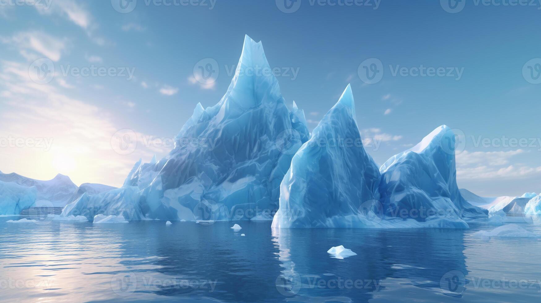 hielo papas fritas con un iceberg antecedentes. ai generativo foto