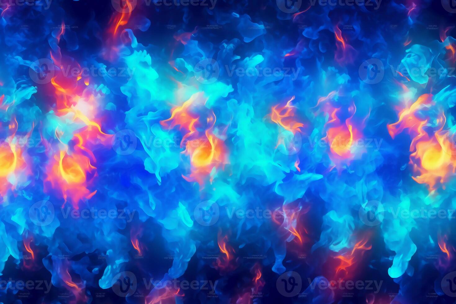 Drawn neon color blue, Burning flame background material abstract hand. photo