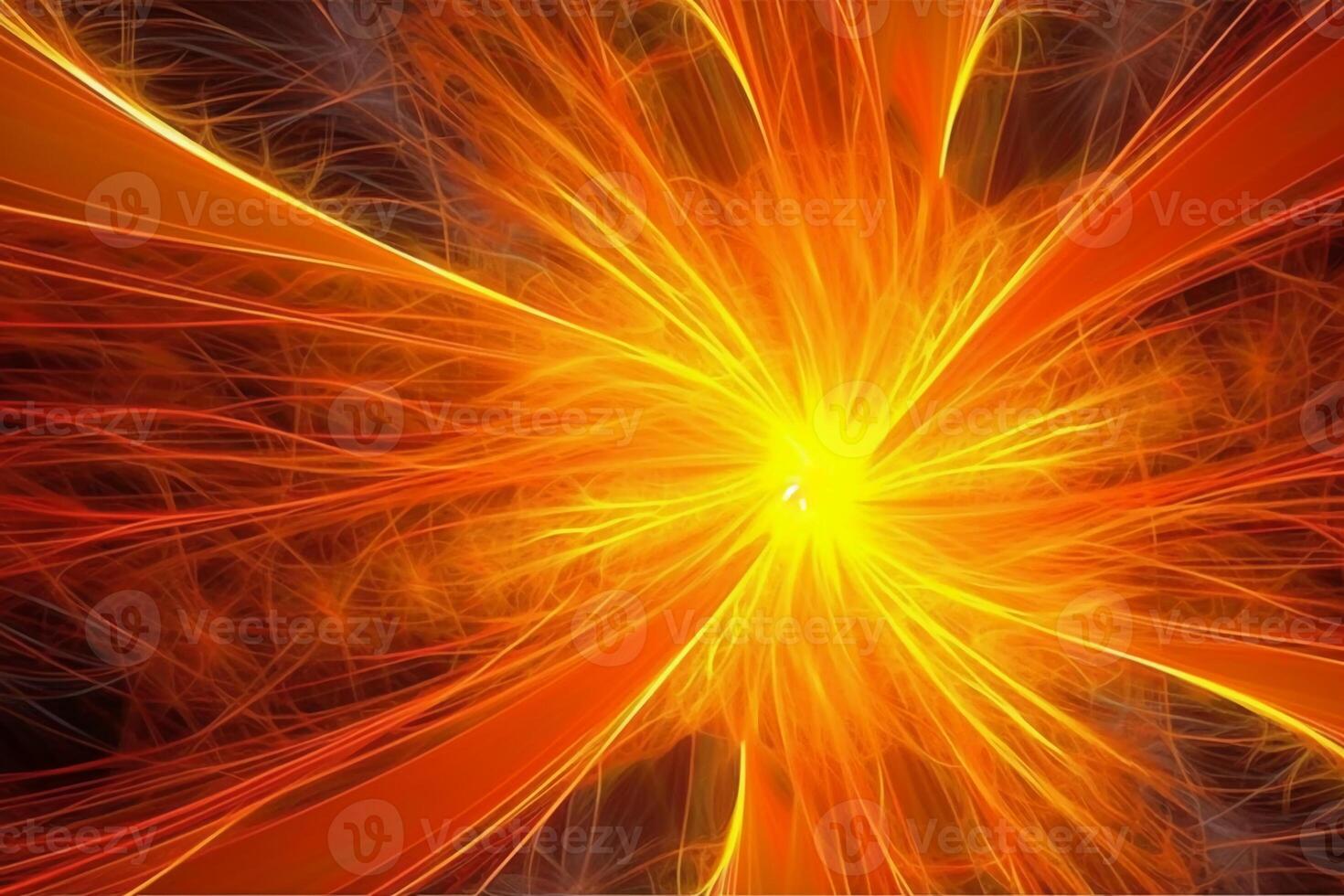 Lazer light fractals, orange and yellow. photo
