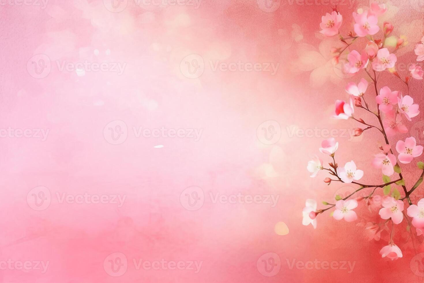 light pink background paper texture tiny petal flower painting in watercolor style. photo