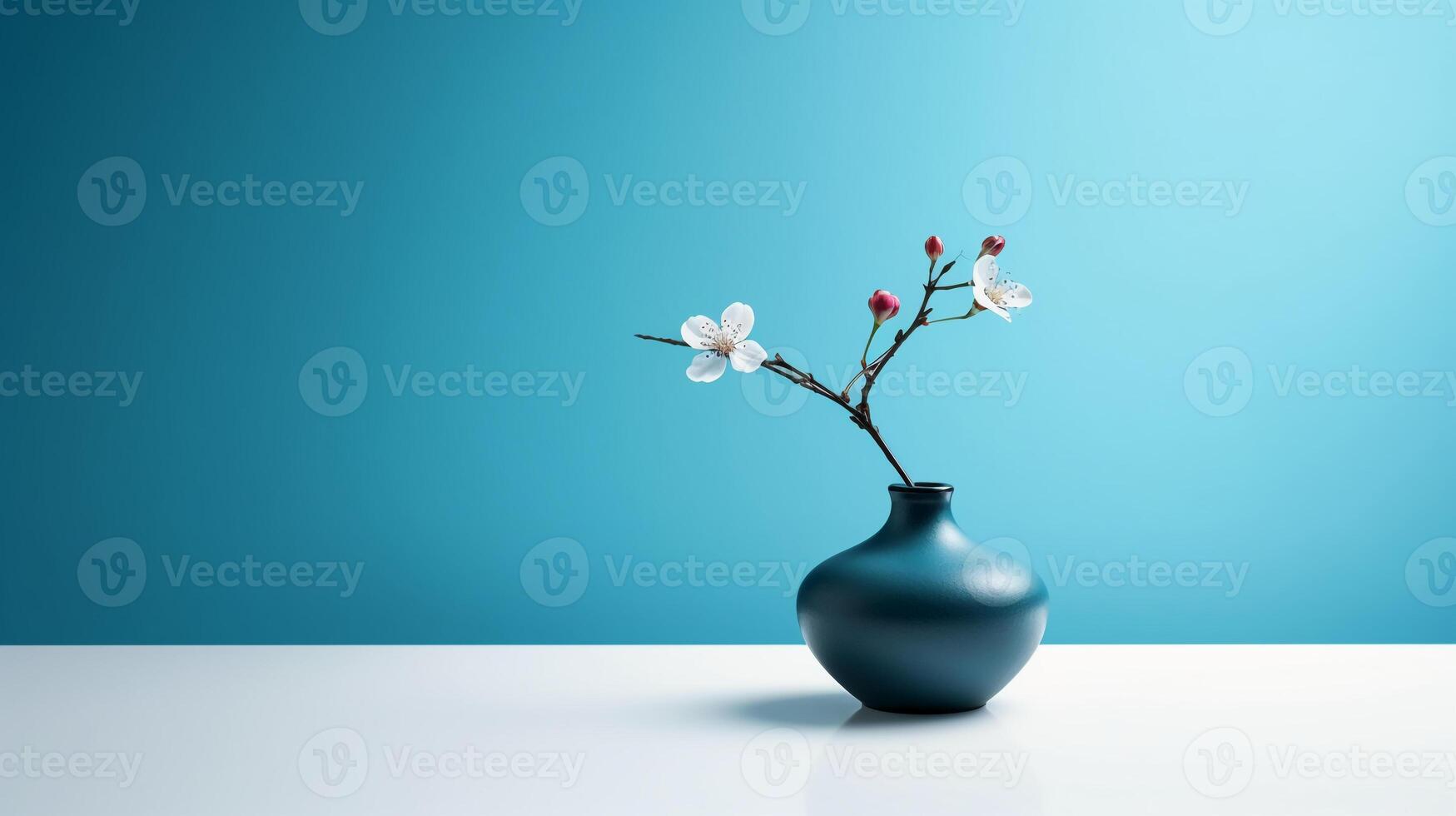 A stunning image of a minimalist blue, showcasing the magical elegance found in simplicity. photo