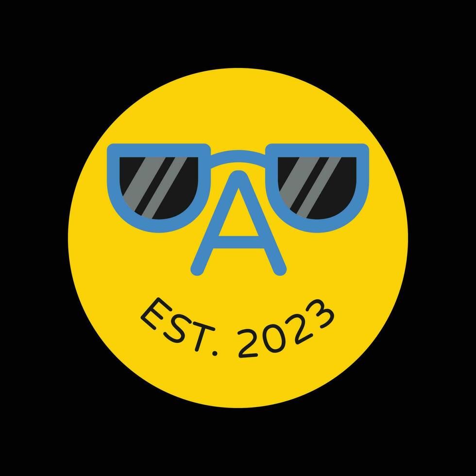 papá est 2023 nuevo papá, papá texto con Gafas de sol camiseta diseño vector ilustración aislado en negro antecedentes. adecuado para padres día regalos, regalo para papá, padres día, papi cumpleaños.